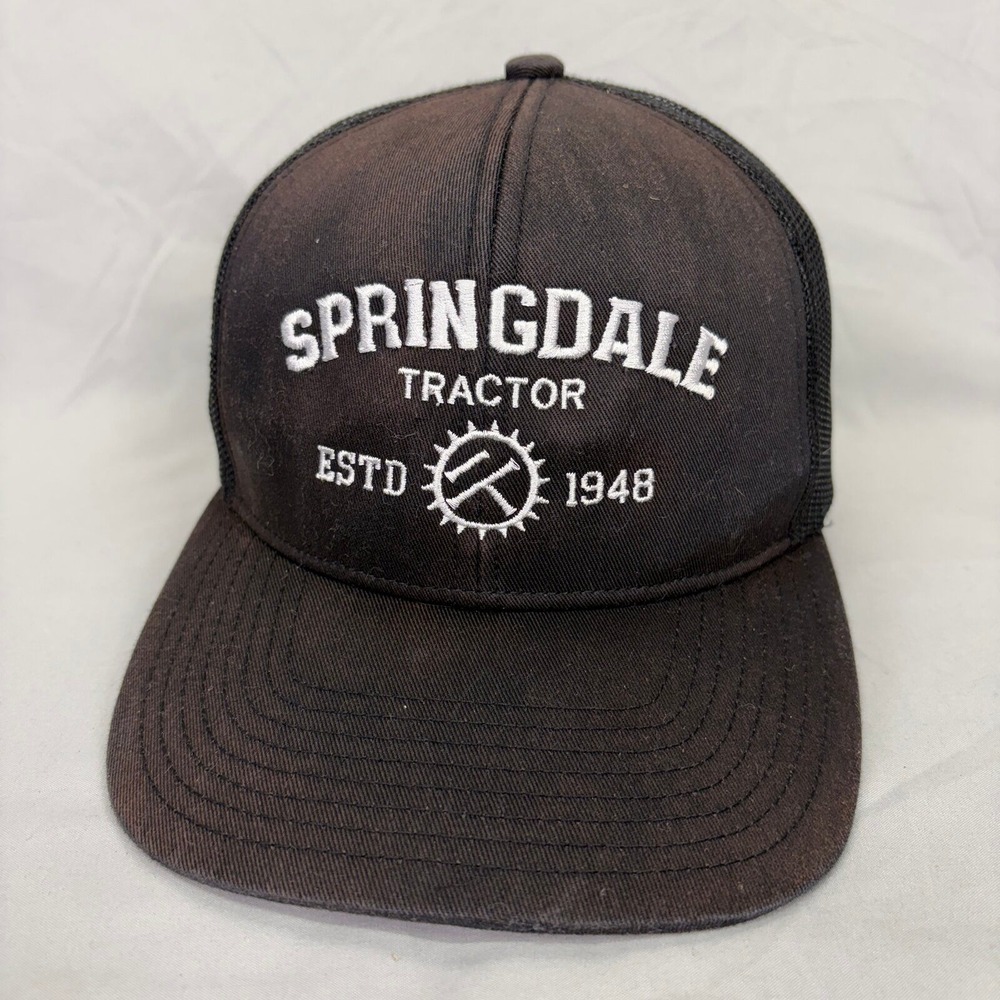 Augusta Trucker Hat Springdale Tractor Mens OS Black Mesh Snapback Cap